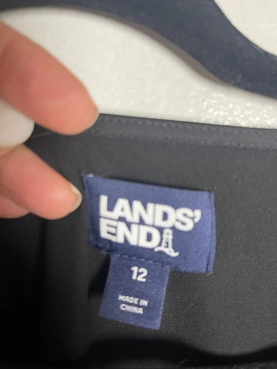 Lands' End Black Satin Surplice Bodysuit Top Size: 12 - Picture 13 of 14